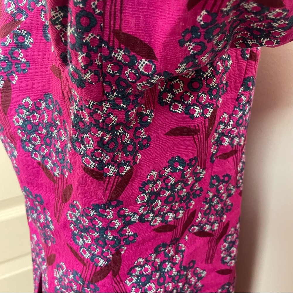 White Stuff Size 16 100% Cotton Perfect Pink Purple Vocal Floral Tunic ¾ sleeve - Picture 9 of 15